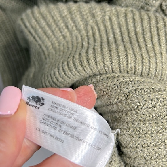 Roots Long Sleeve 100% Cotton Sweater Hoodie size L - Picture 8 of 8